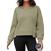 ONFERS Cropped Sweatshirt for Women Crewneck Fleece Pullover Tops Oversized Sweater Fashion Fall Outfits