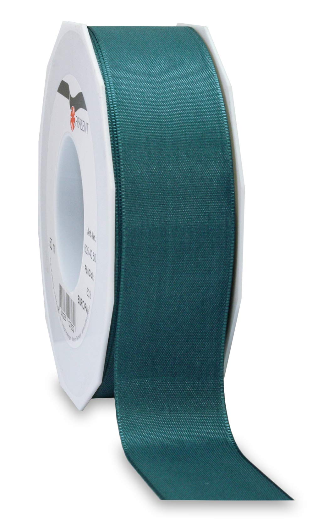 Präsent - Europa Taffeta Ribbon Petrol 40 mm Width, 50 m Length