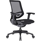 WorkPro&reg; 1000 Series Ergonomic Mesh/Mesh Mid-Back Task Office Chair, Black/Black, BIFMA Compliant