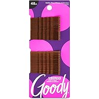 Goody Slideproof Womens Bobby Pin-48 Count, Brown - 2 Inch Pins Help Keep Hairs In Place-Hair Accessories to Style With Ease 