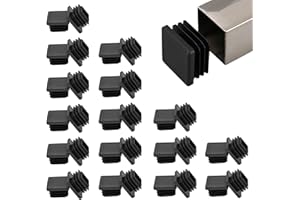 BOPOREAE 32 Pack 1"x 1" Square Tube End Cap Plastic Plugs, Square Tubing Plug Inserts for Metal Tubing, Fences, Glide Protection from Chair Legs and Furniture, Suitable for 2-4 mm Tube Thickness, Black