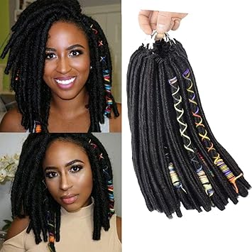 Amazon Com 6 Packs Faux Locs Crochet Hair 14inch Black Goddess