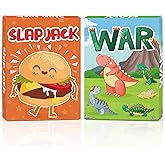 Card Game, Card Games for Kids Ages 4-8, Easy to Learn, Easter Basket Stuffers Gifts Ideal, Fun for Family Game Night Party Travel Preschool Classroom (Slap Jack & War)