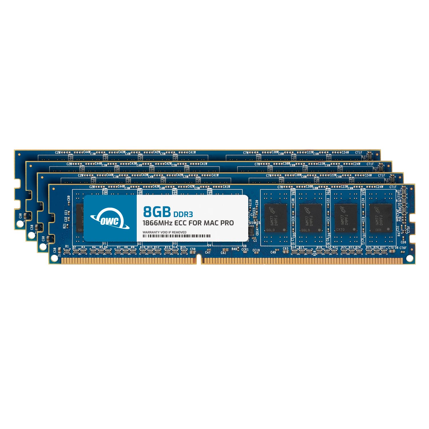 OWC OWC1866D3E8 M32 – 32GB DDR3 1866MHz ECC Memory Module Memory Modules (DDR3; PC/server, 240-pin DIMM, 1024 M x 72, 4x 8GB, Blue)
