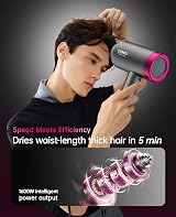 CONFU 1800W Hair Dryer Ionic Ceramic Tourmaline Lightweight Grey view 3