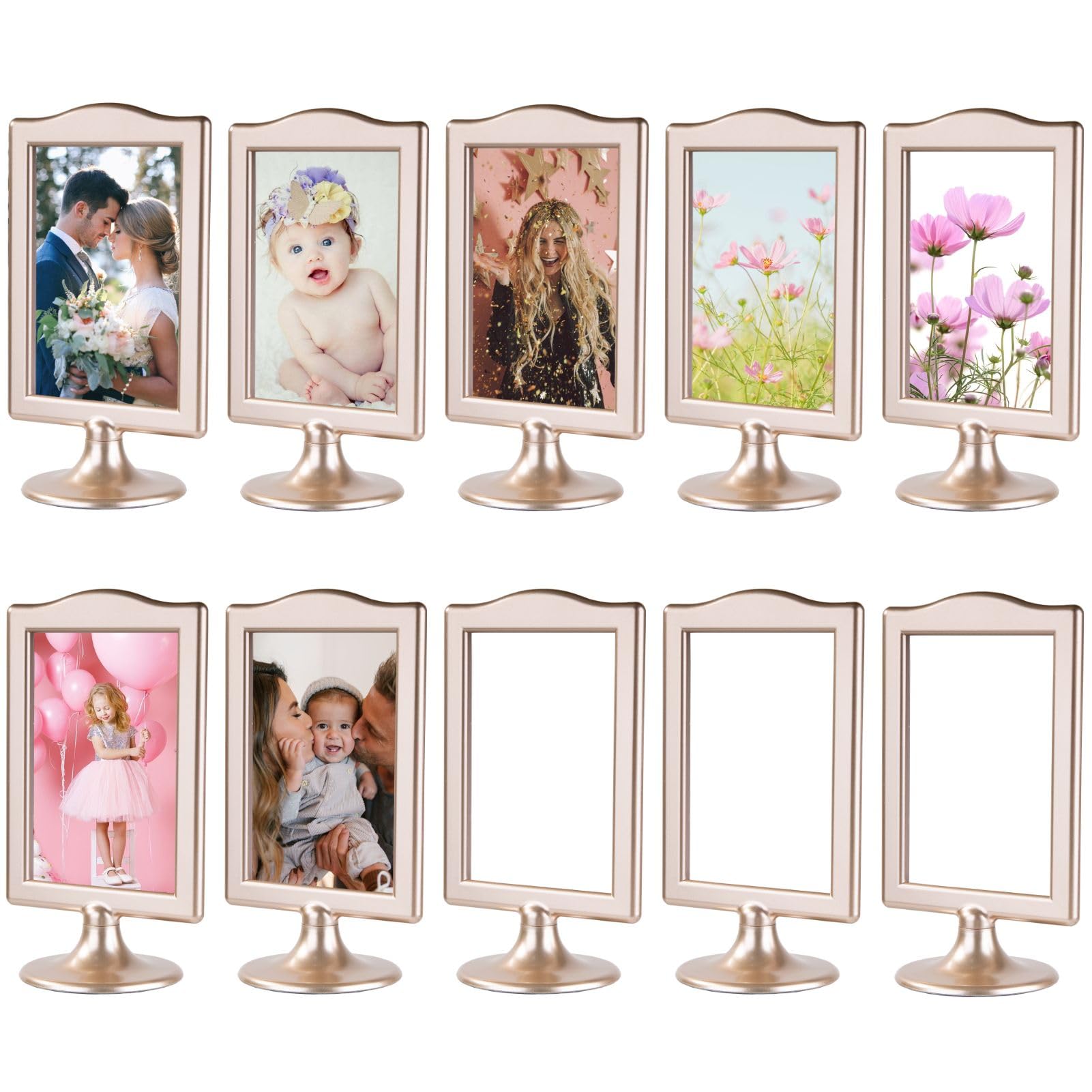 Photo 1 of Litpoetic 10 Pack Double Sided Standing Picture Frame 4x6 Plastic Photo Frame Bulk White Picture Display Holder Stand for Table Number, Menu, Wedding, Christmas,Thanksgiving,Fall Decor