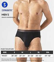 Separatec Men's Underwear Briefs Moisture Wicking
