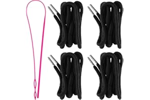 JETEC Drawstring Cords Replacement Drawstrings with Easy Threader for Sweatpants Shorts Pants Jackets Coats (Black)