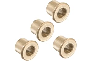 Kozelo 4pcs Flange Sleeve Bearings - [8mm x 12mm x 12mm] Sintered Bronze Self-Lubricating Bushing for Machine Shaft Use