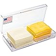 Pikanty Cheese Keeper | Storage Container for Fridge | Food Box with Hinged Lid and Removable Tray | Sliced Cheese Organizer | Made in USA