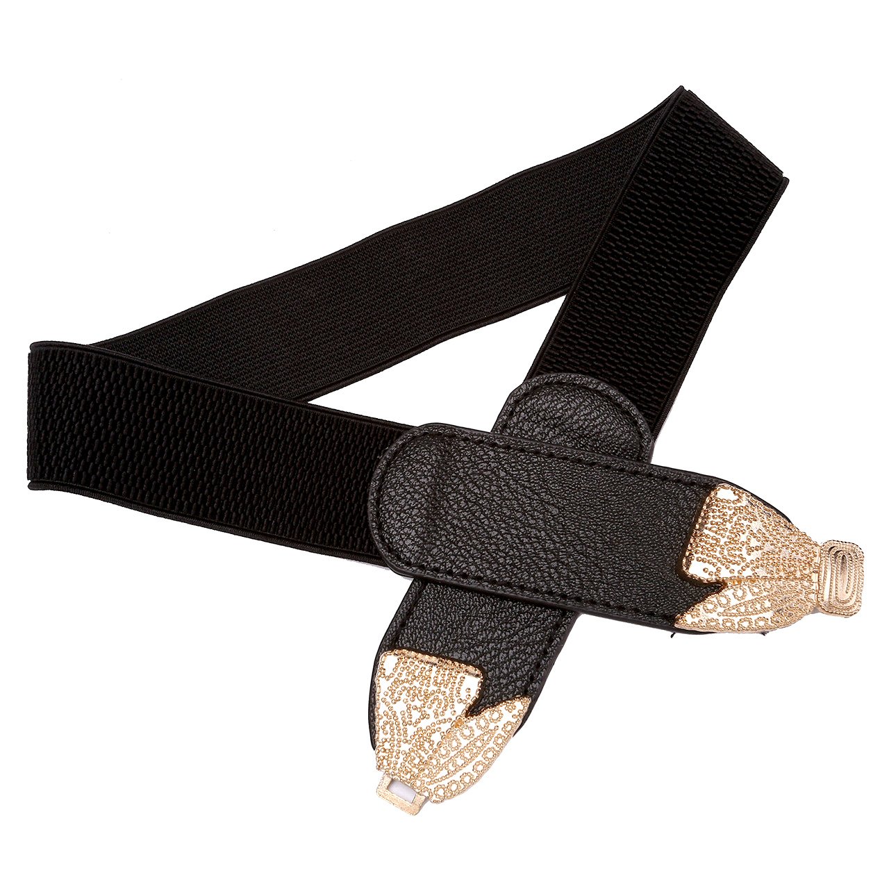 CHIC DIARY Womens Belt Elastic Stretch Cinch Waistband Ornament Lady Cummerband (#03-Bowknot buckle)