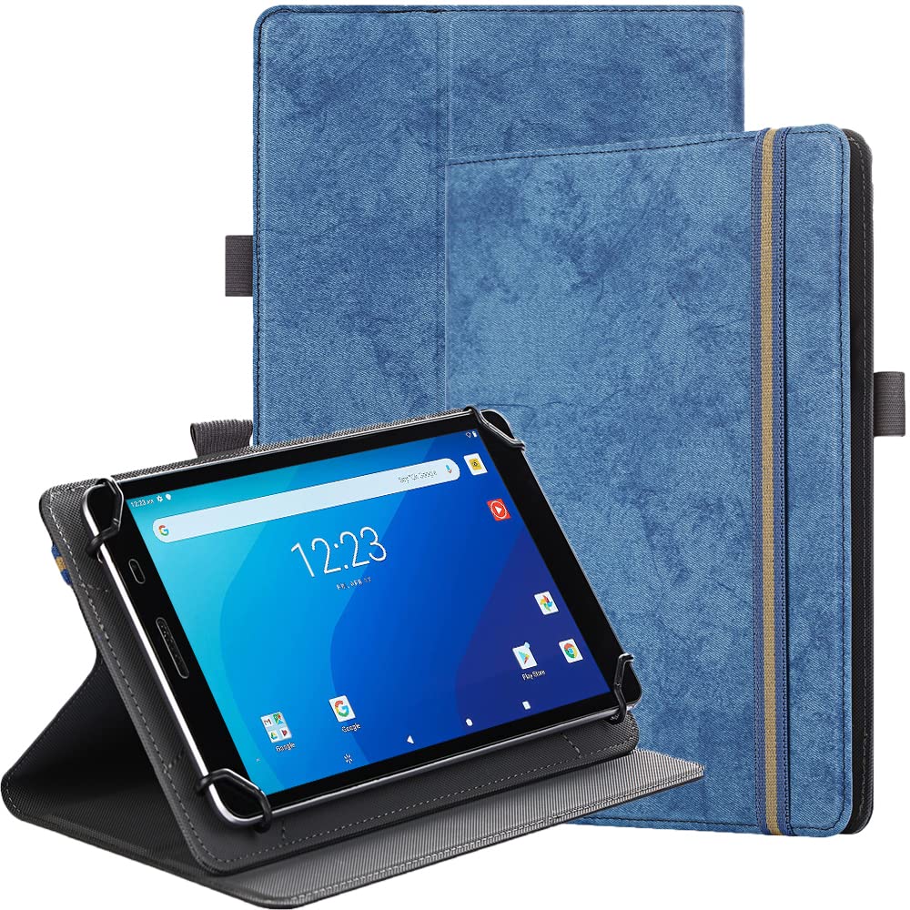SINSO Universal Stand Folio Case Cover for All 7-8" Tablets (For Fire 7 tablet/For Fire HD 8,For Pad Mini 7/6/5/4/3/2/1,Lenovo Tab M7 7 inch/Lenovo Tab M8 8 inch),Navy Blue — image 1