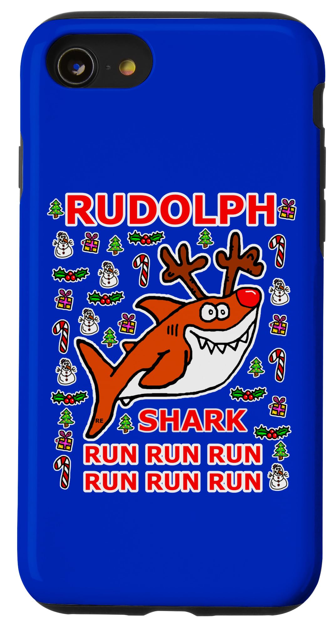 iPhone SE (2020) / 7 / 8 Rudolph The Red Nose Reindeer Funny Shark Gifts Christmas Case