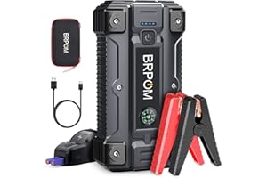 BRPOM Car Jump Starter, 3000A Peak 23800mAh (Up to 10.0L Gas or 8.0L Diesel Engine, 50 Times) 12V Auto Booster Battery Charger Jump Box with Quick Charger Smart Jump Cables (BM500)