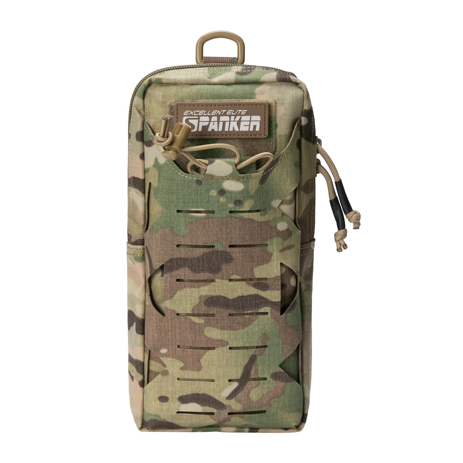 EXCELLENT ELITE SPANKER Tactical Laser Cut Design Molle Pouches Utility Waist Bag Compact EDC Bag Military Utility Pouch for Camping,Hiking,Hunting,Riding（MC)