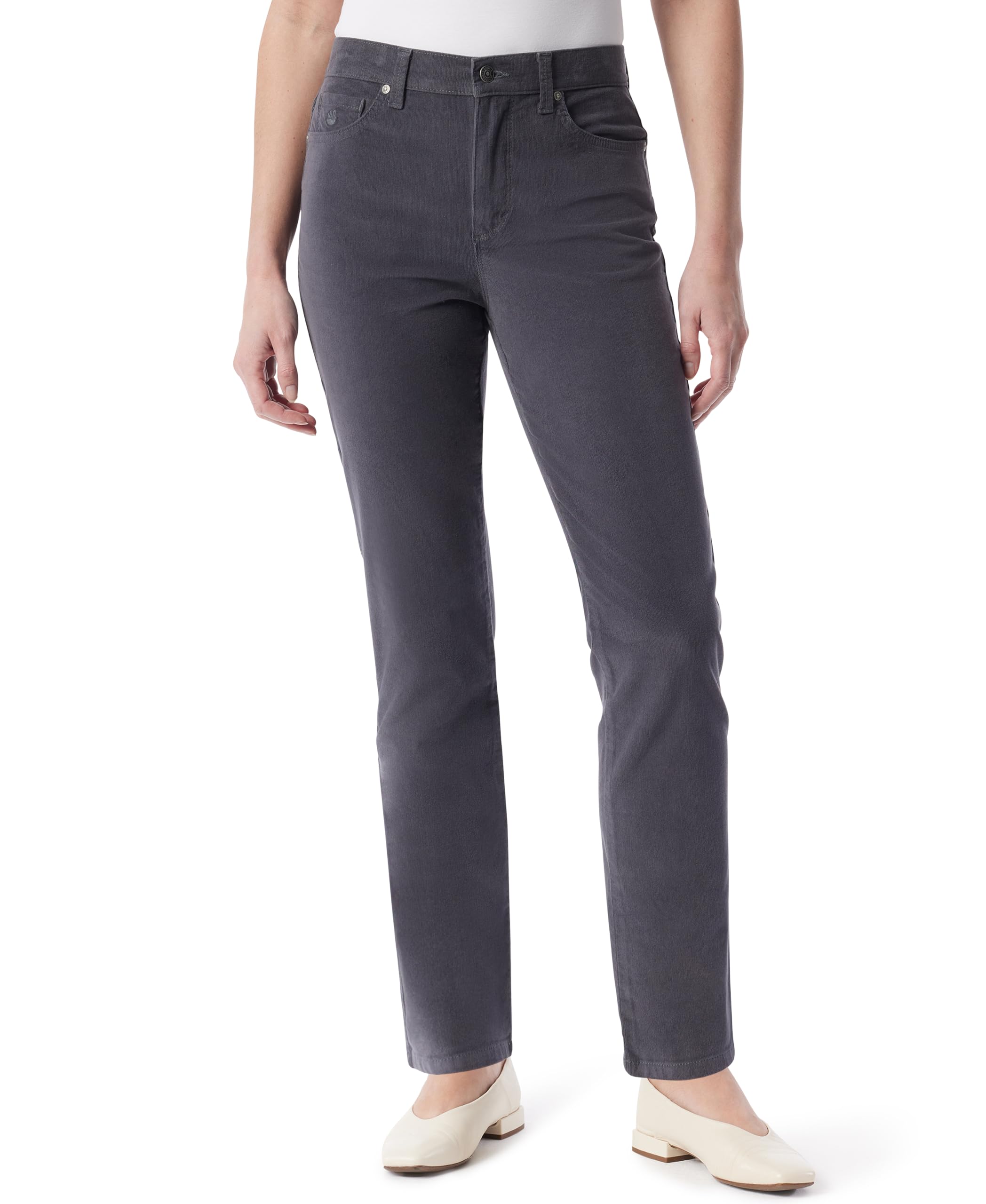 Gloria Vanderbilt Womens Amanda Corduroy Slim High Rise Pant Standard