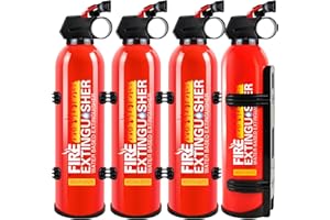 CERMUG Fire Extinguisher for Home, 4Pack Car Fire Extinguishers with Mount, 4 in 1 Portable Kitchen Fire Extinguishers for A, B, C, K Category, 620ml Mini Water-Based Fire Extinguisher for Car Truck Boat