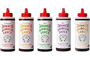 Bachan's Japanese Barbecue Sauce 5 Pack - 1 OG, 1 Hot, 1 Yuzu, 1 Miso, 1 Sweet Honey - BBQ Sauce for Wings, Chicken, Beef, Pork, Seafood, Noodles, and More. Non GMO, No Preservatives, BPA free