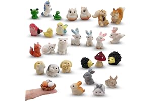 SparkleFab 30 Pcs Tiny Resin Animals to Hide Mini Forest Animals Figurines for Dollhouse Miniature Garden Fairy Garden Succulents Plants Ornaments