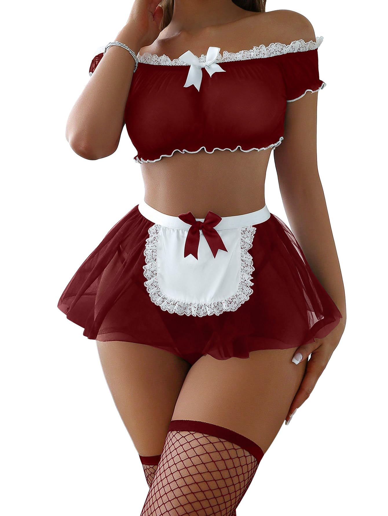 Foxiny Plus Size Curvy Sexy Stockings Mini Skirt
