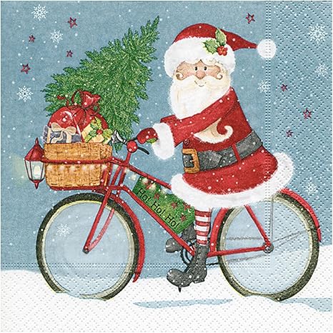 Immagini Babbo Natale In Bicicletta.Il Pranzo Tovaglioli Tovagliolo 33 X 33 Cm Babbo On A Bike Babbo Natale In Bicicletta Natale Inverno Neve Animali Legno Pupazzo Di Neve Merry Christmas Amazon It Salute E Cura Della Persona