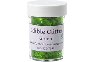 SWEET EVA’S EDIBLE GLITTER GREEN: Glitter/Shimmer/Sparkle/Flakes for Cakes and Cupcakes Decorating/Sprinkles/Shapes/Kosher/Topper for Desserts