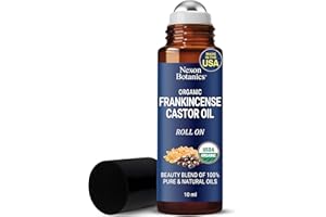 Organic Castor Oil and Frankincense Eye Roller 10 ml - Natural Essential Blend for Under Eye Puffiness & Fine Lines - Lightweight Roll On - Nexon Botanics