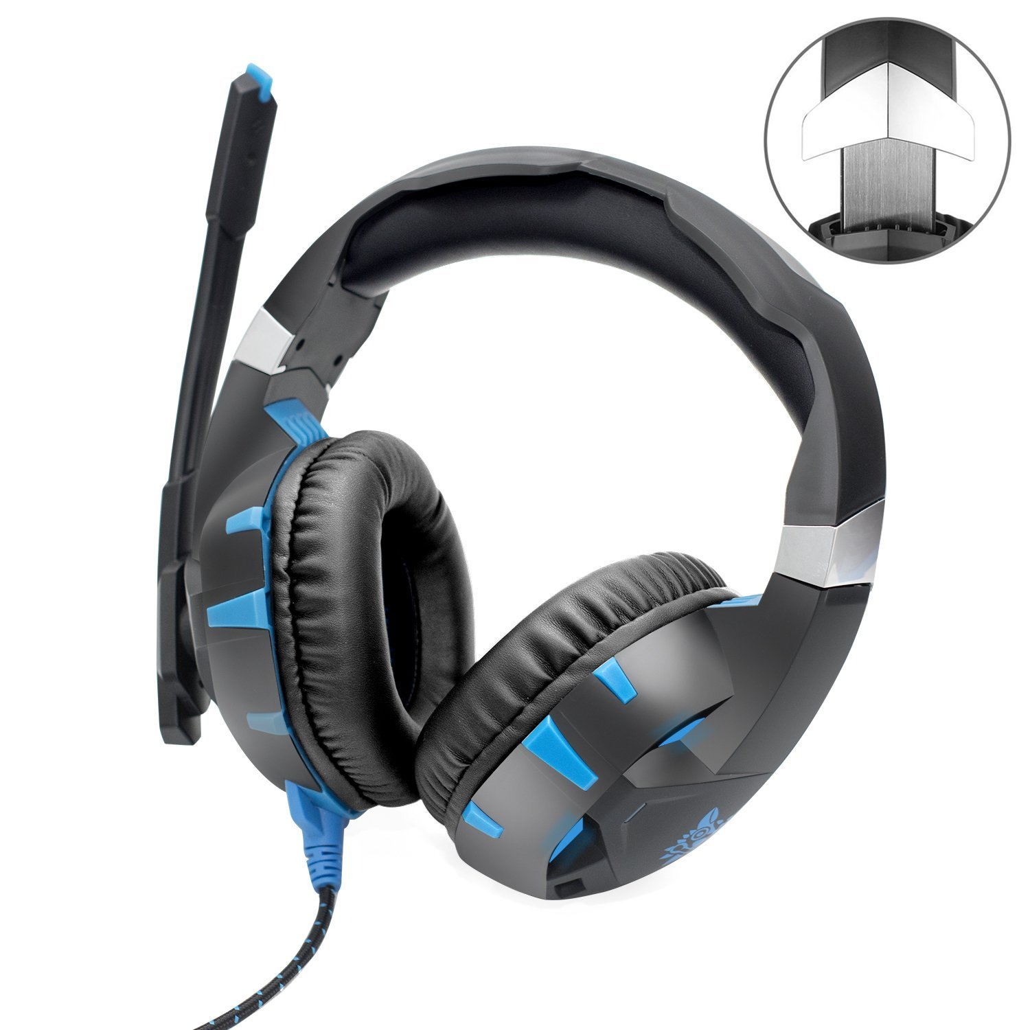 ONIKUMA K2 Gaming Headset - Headset Gaming Headphones for PS4, Xbox One, PC, Nintendo Switch, Mac, Laptop with Noise Cancelling Micphone, Soft Memory Earmuffs & LED Light