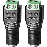 CHANZON Female 10 Pcs 12V 5.5mm x 2.1mm DC Power Jack Connector 24V Socket for Led Light Strip CCTV Security Camera Cable Wire Ends Plug Barrel Adapter