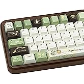 GEKUCAP Green PBT Keycaps, Laurel Theme Custom Keyboard Keycaps | Cherry Profile Dye-Sublimation Keycaps Set 150 Keys for 61/