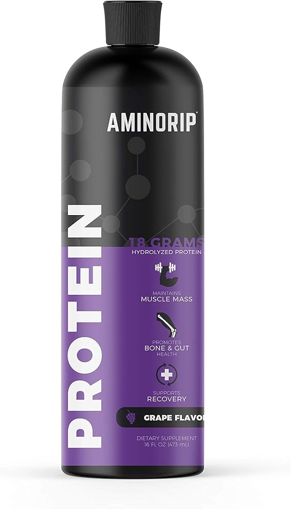 Liquid Protein Hydrolyzed by Aminorip. 18 Grams, 16 oz, No