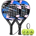 IANONI Padel Racket Carbon Fiber Surface with EVA Memory Flex Foam Core Padel Tennis Racquets Paddle Tennis Racket