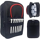 Sevance Golf Accessory Bag with Valuables Pouch – Detachable Golf Pouch for Men & Women, Zippered Pockets for Balls, Tees & Essentials – Fits Golf Cart or Stand Bag (Red Edge)
