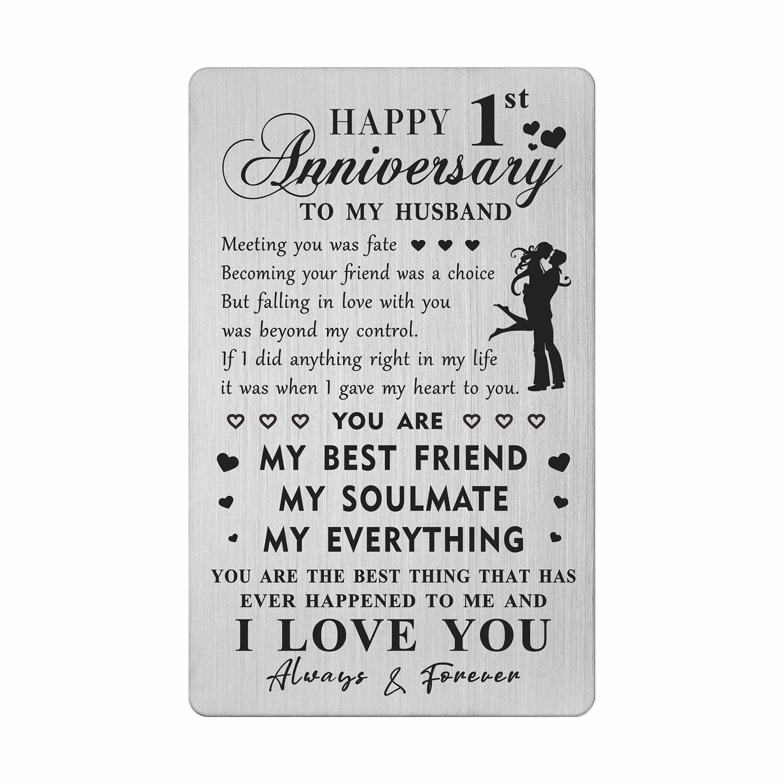 1 st Wedding Anniversary Card Gifts for Husband - Happy 1 Year Anniversary Card for Him Boyfriend