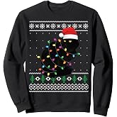 Black Cat Christmas Ugly Sweater Funny Santa Cat Sweatshirt