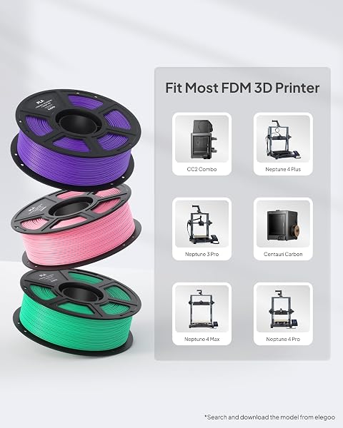 ELEGOO PLA FILAMENT 1.75MM BLACK & WHITE 2KG, 3D PRINTER FILAMENT DIMENSIONAL ACCURACY +/- 0.02MM, 2PCS 1KG SPOOL(2.2LBS) FIT MOST FDM 3D PRINTERS