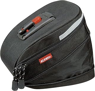 KLICKfix Farradtasche Micro 200 Expandable Schwa Satteltasche, Schwarz, 19 x 12 x 8 cm