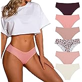 SHARICCA Women Seamless Cheeky Bikini No Show Panties Ladies Invisible Breathable Briefs Soft Stretch Underwear Multi Pack