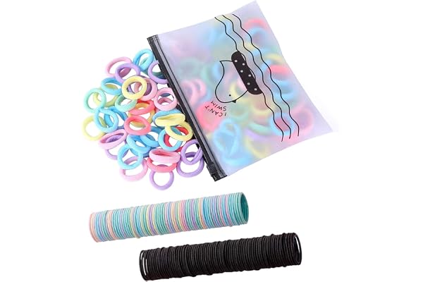 300 Pack Hair Ties BEoffer Baby Toddlers Girls Elastics Hair bands Black Colorful Small Rubber Bands Ponytail Pigtails Holder