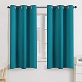 Turquoize Teal Blackout Window Drapes Room Darkening Themal Insulated Grommet/Eyelet Top Nursery/Living Room Curtains for Bedroom/Living Room Each Panel 42 in X 63 in (W X L) (Set of 2 Panels)