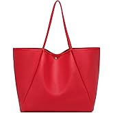 Dreubea Large Leather Tote Bag for Women - Big Work Bag, Spacious Minimalist Handbag, Tote Handbag for Office