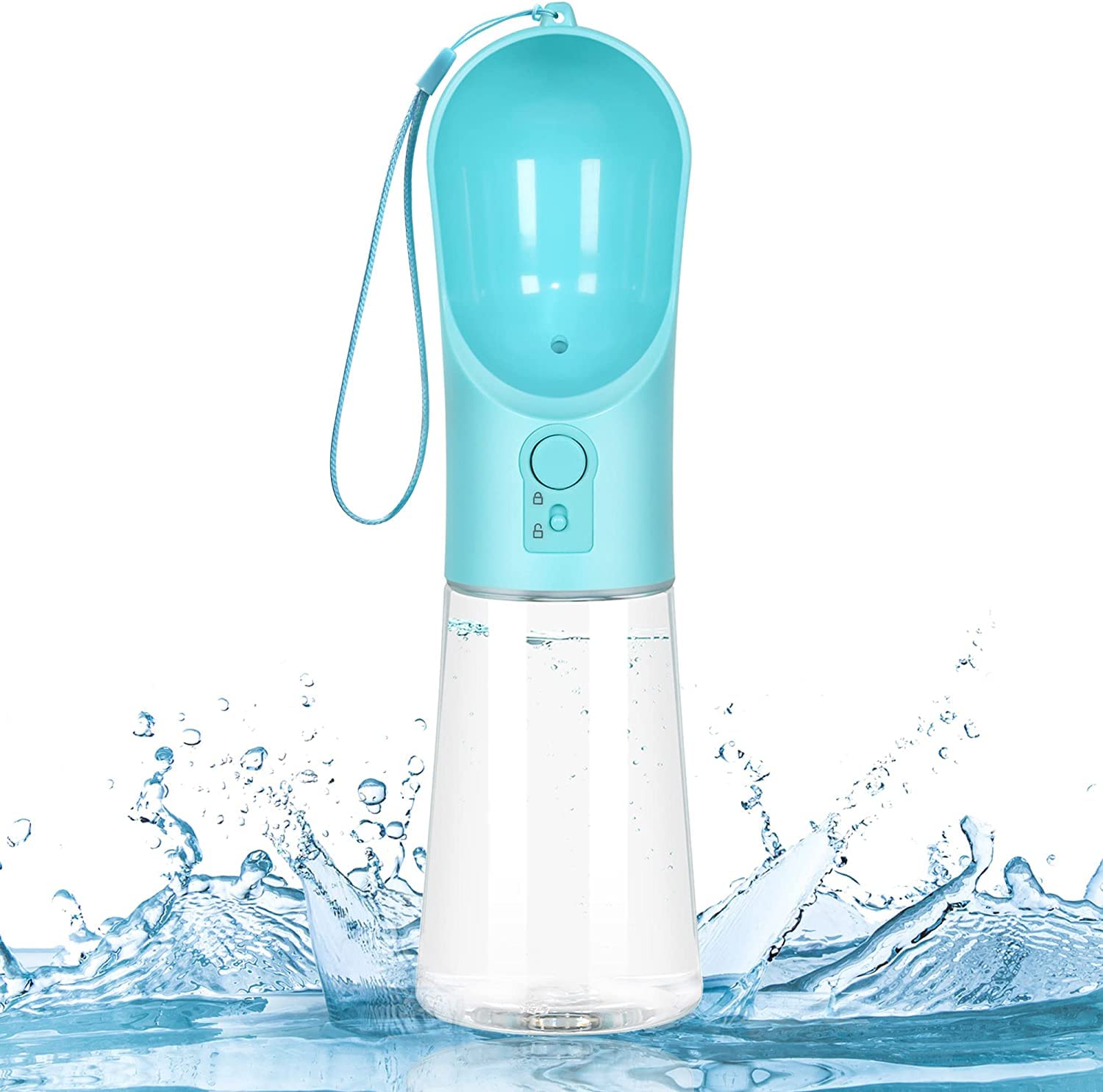 Pet Water Bottle, Water Cup, Leak Proof Portable Dog, Puppy Water Dispenser, 400ml Antibacterial Water Feeder For Pets, Dog Cat Pet Outdoor Walking Travelling Drinking Cup, Drinking Bowl (Blue)