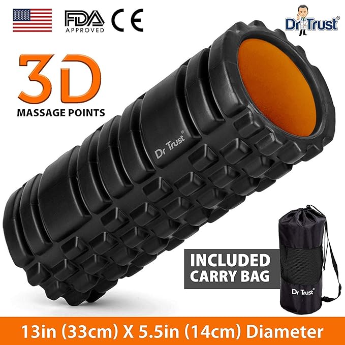 Dr Trust (USA) Long Acupressure Foam Roller For Deep Tissue Muscle Massage Exercise Fitness and pain relief Equipment