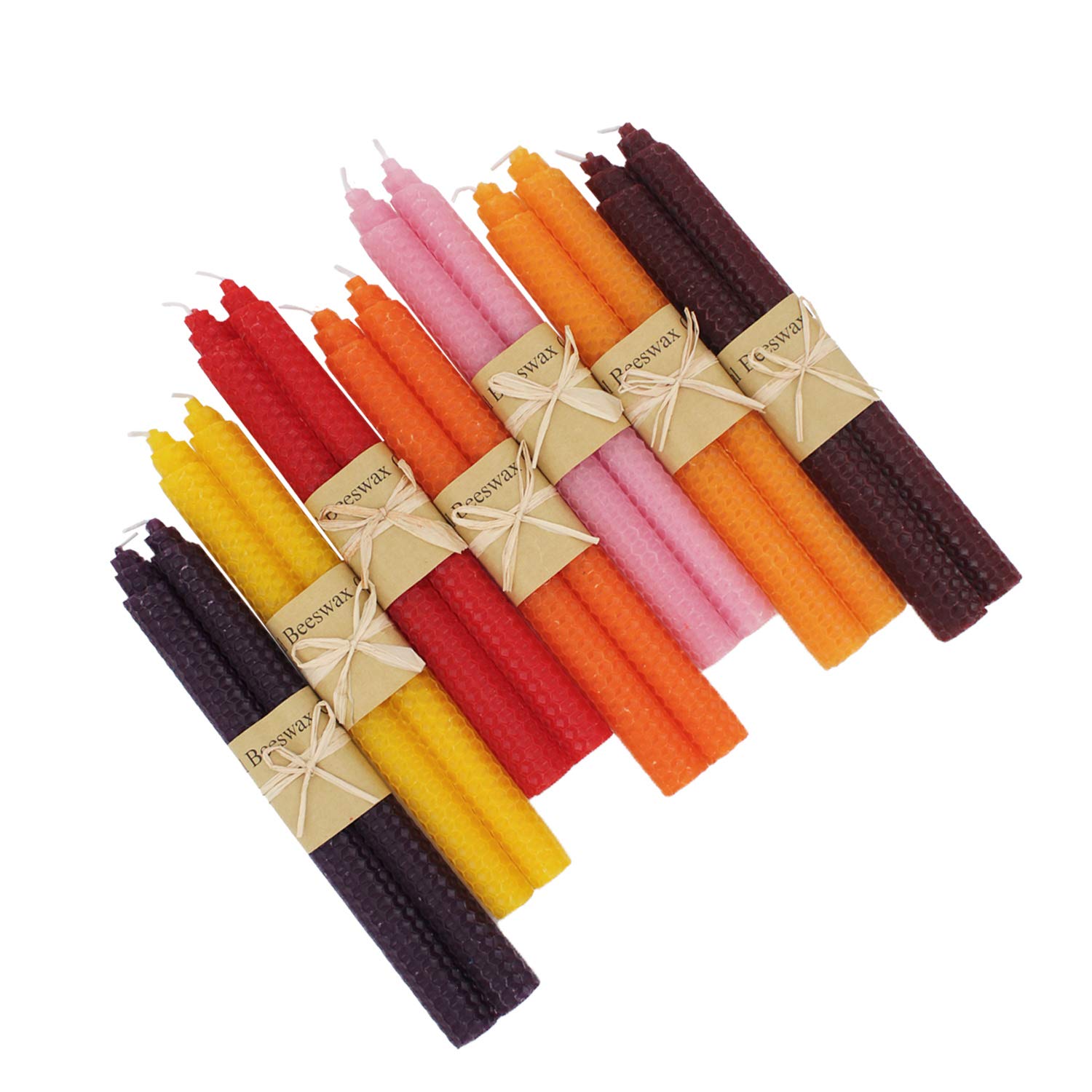 Set of 14 Beeswax Taper Candles, 9 Inch Premium Quality Smokeless, Beeswax Candle for Home Gift Ideas Uncented Long Candles for Household, Wedding, Party, and Home Décor