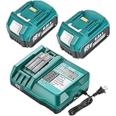 BL1860B 18V 6.0Ah Battery and Charger for Makita,New Version DC18RC Charger with LCD Display Cooling Fan Compatible with Makita LXT Li-ion Battery BL1850 BL1840 BL1830 BL1820 BL1815