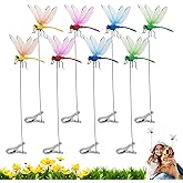 8PCS Dragonfly Clip, 3D Fake Dragonfly Dragon Fly Clip for Outdoor Indoor Garden, Dragonfly Decor for Hat, Patio and Stakes, Fly Scare Devices