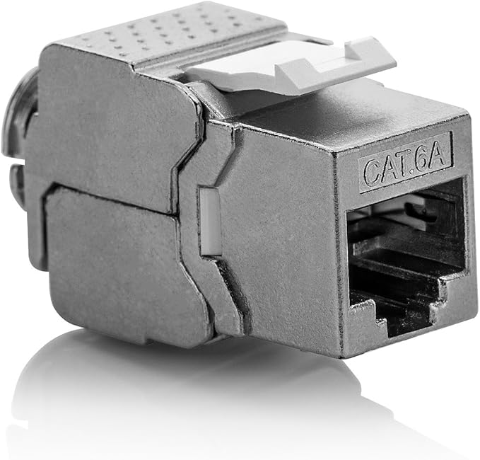 deleyCON 1x Keystone Module CAT 6a Jack Fully STP Shielded RJ45 Poor