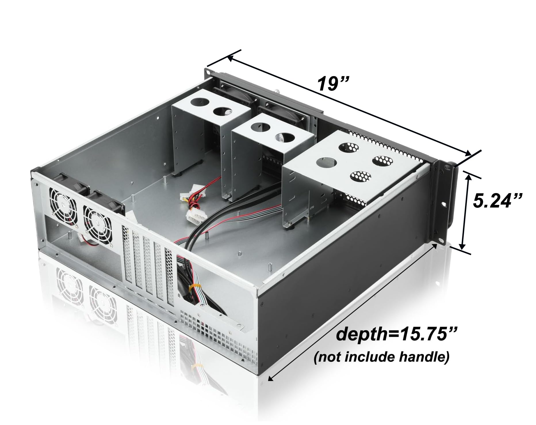 RackChoice 3u Rackmount Server Chassis MATX/Mini-ITX 3x5.25 Support PS2 PSU w/Side 80mm or Bottom 120mm Fan or SFX PSU (Need to use The braccket in Screw Box), dust Filter Front Easy maintenace
