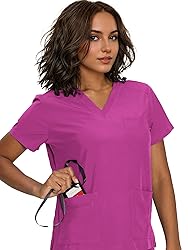 floralhue Scrubs for Women, V-Neck Scrubs Top