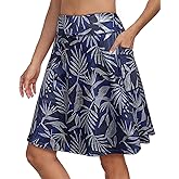KORALHY Golf Skorts for Women 20" Knee Length Skirt with Built-in Shorts & 4 Pockets for Tennis, Athletic, Casual Wear